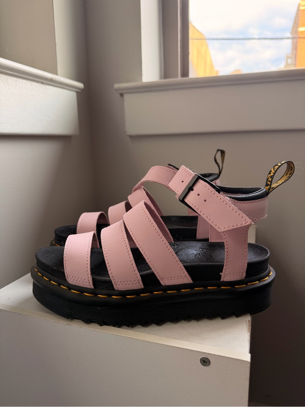 Dr. Martens Pink and Black Sandals